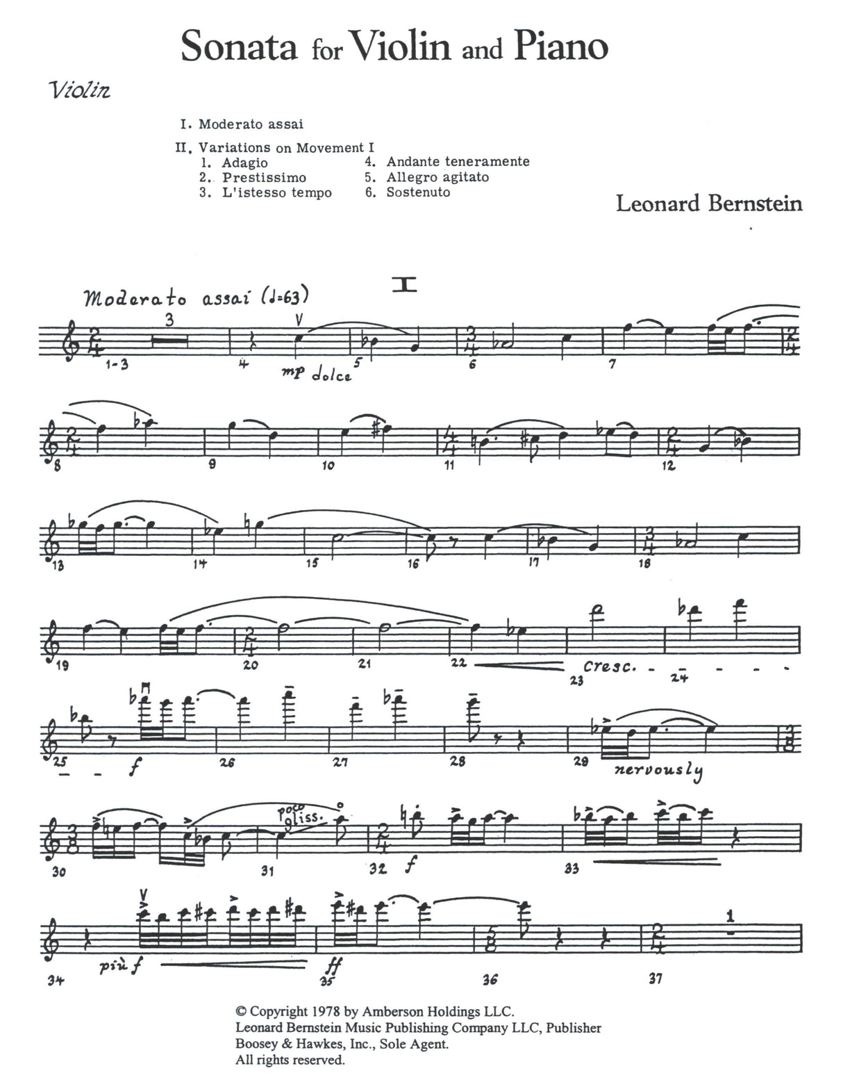 Bernstein: Violin Sonata