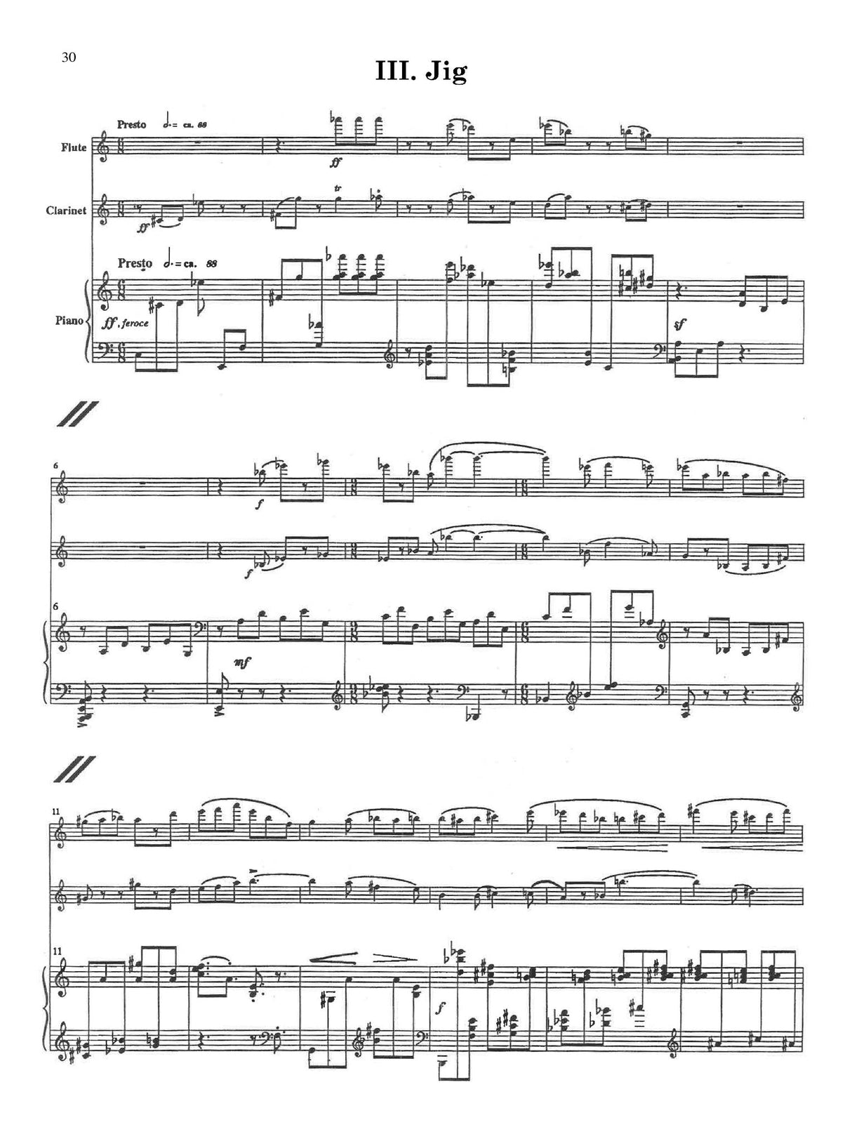 Schoenfeld: Sonatina for Flute, Clarinet and Piano