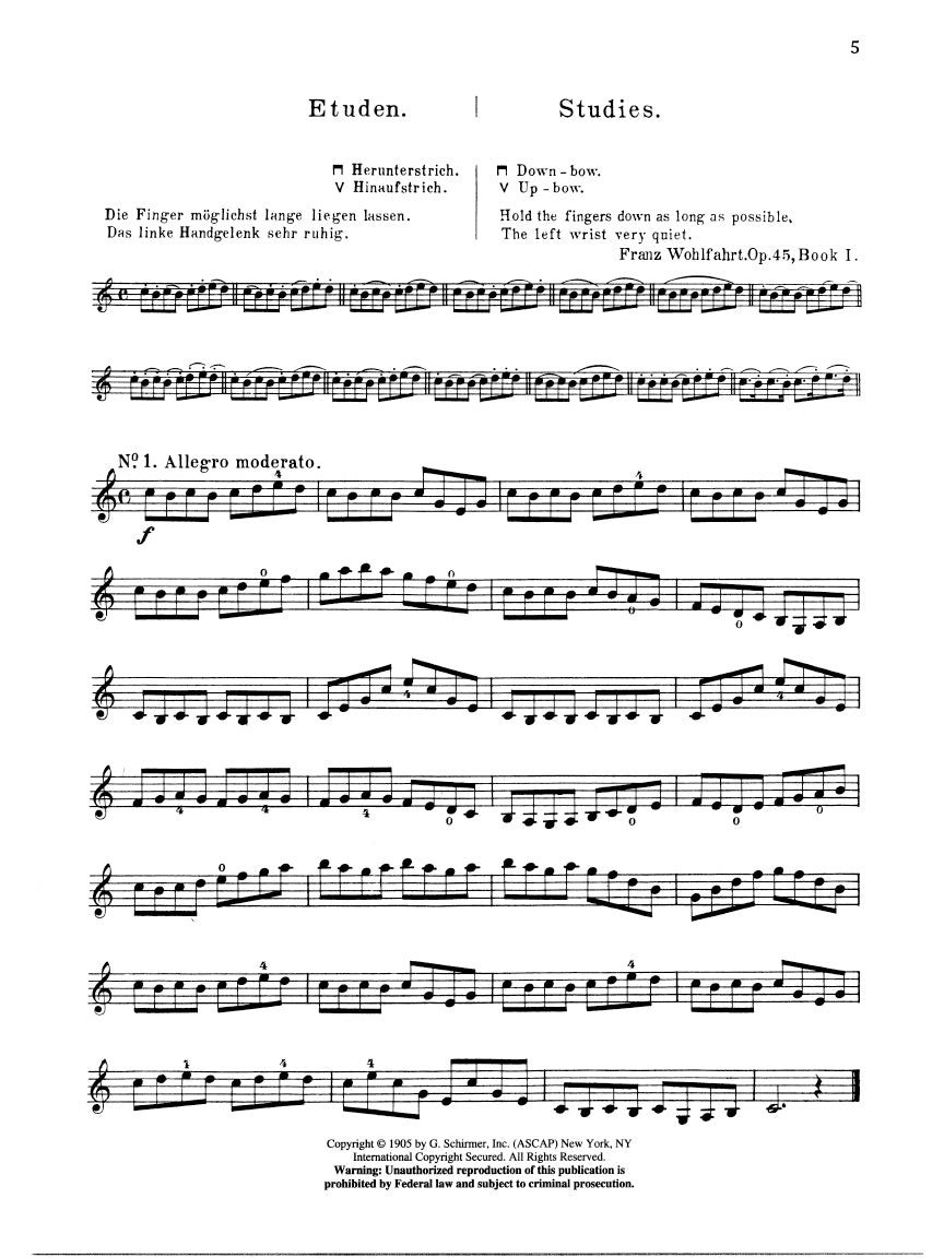 Wohlfahrt: 60 Studies, Op. 45