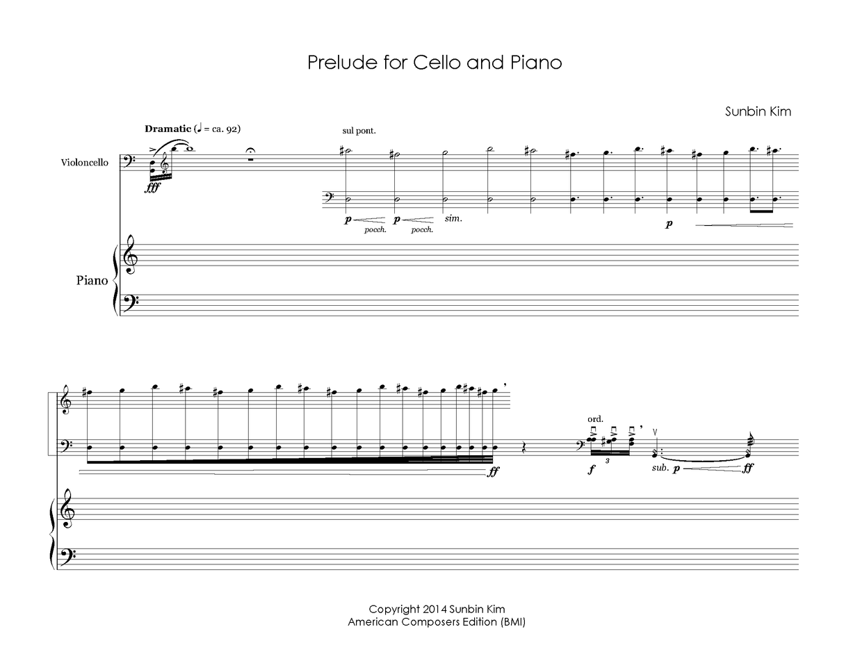 Kim: Prelude for Cello and Piano