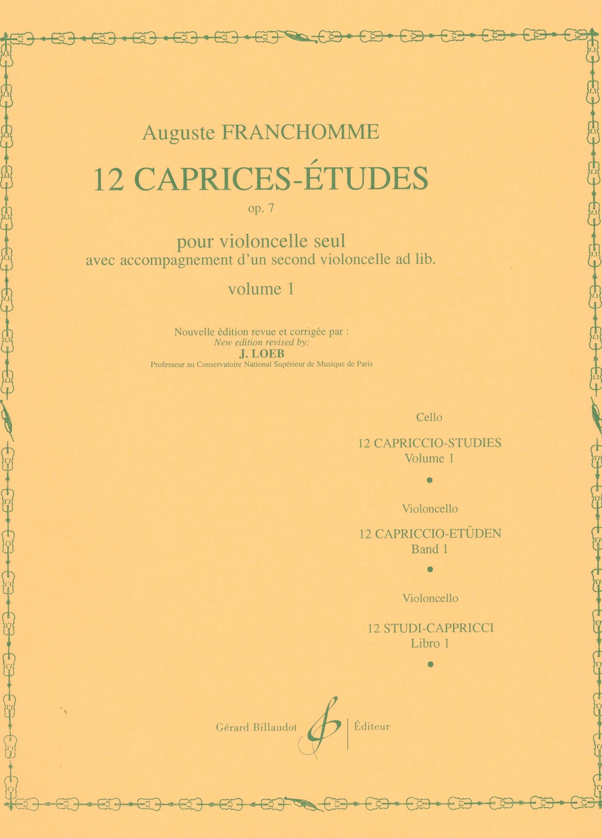 Franchomme: 12 Caprices, Op. 7 - Volume 1 (Nos. 1-6)