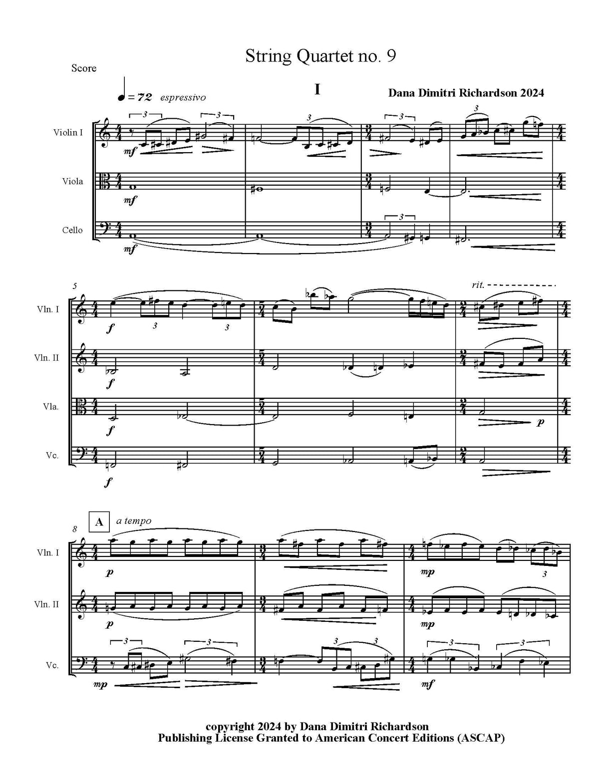 Richardson: String Quartet No. 9