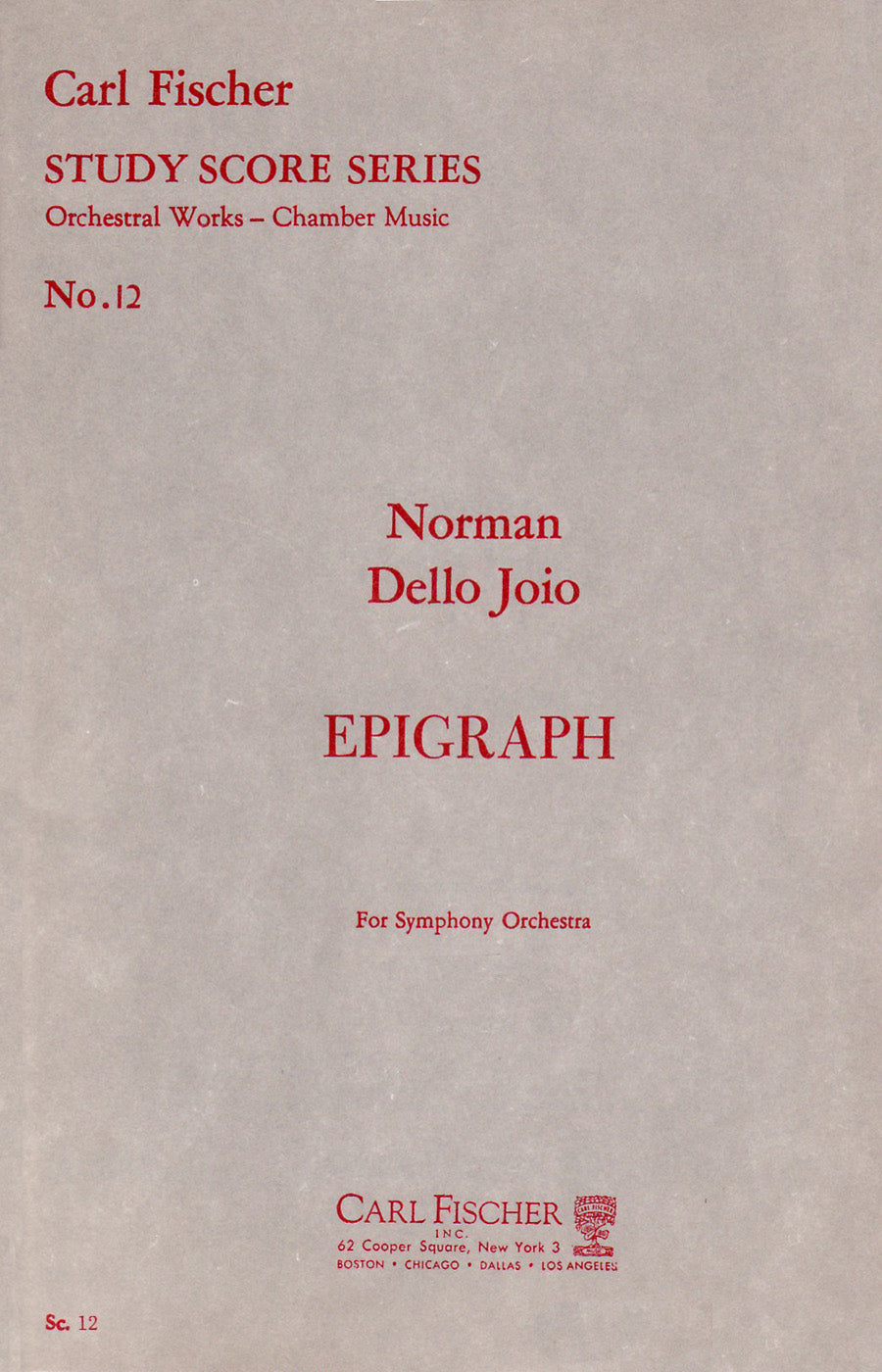 N. Dello Joio: Epigraph