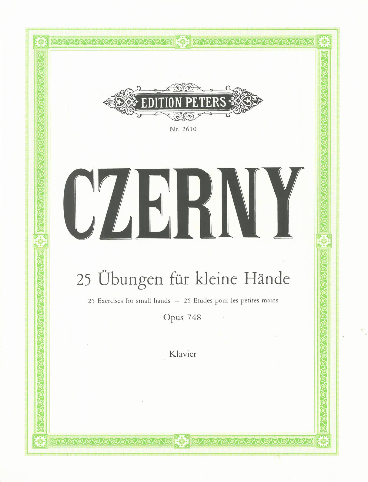 Czerny: 25 Etudes for Small Hands, Op. 748