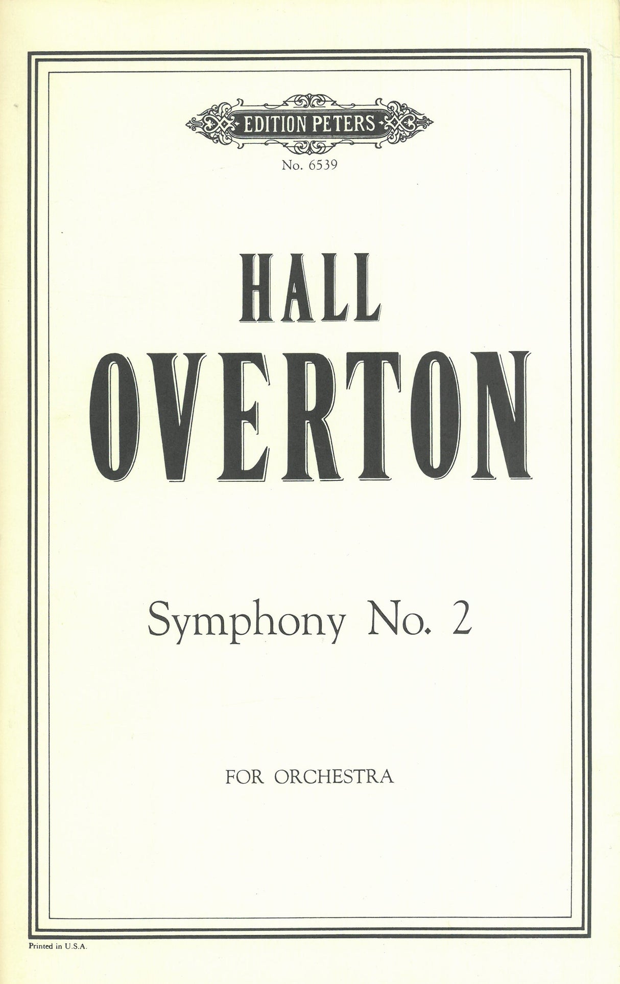 Overton: Symphony No. 2