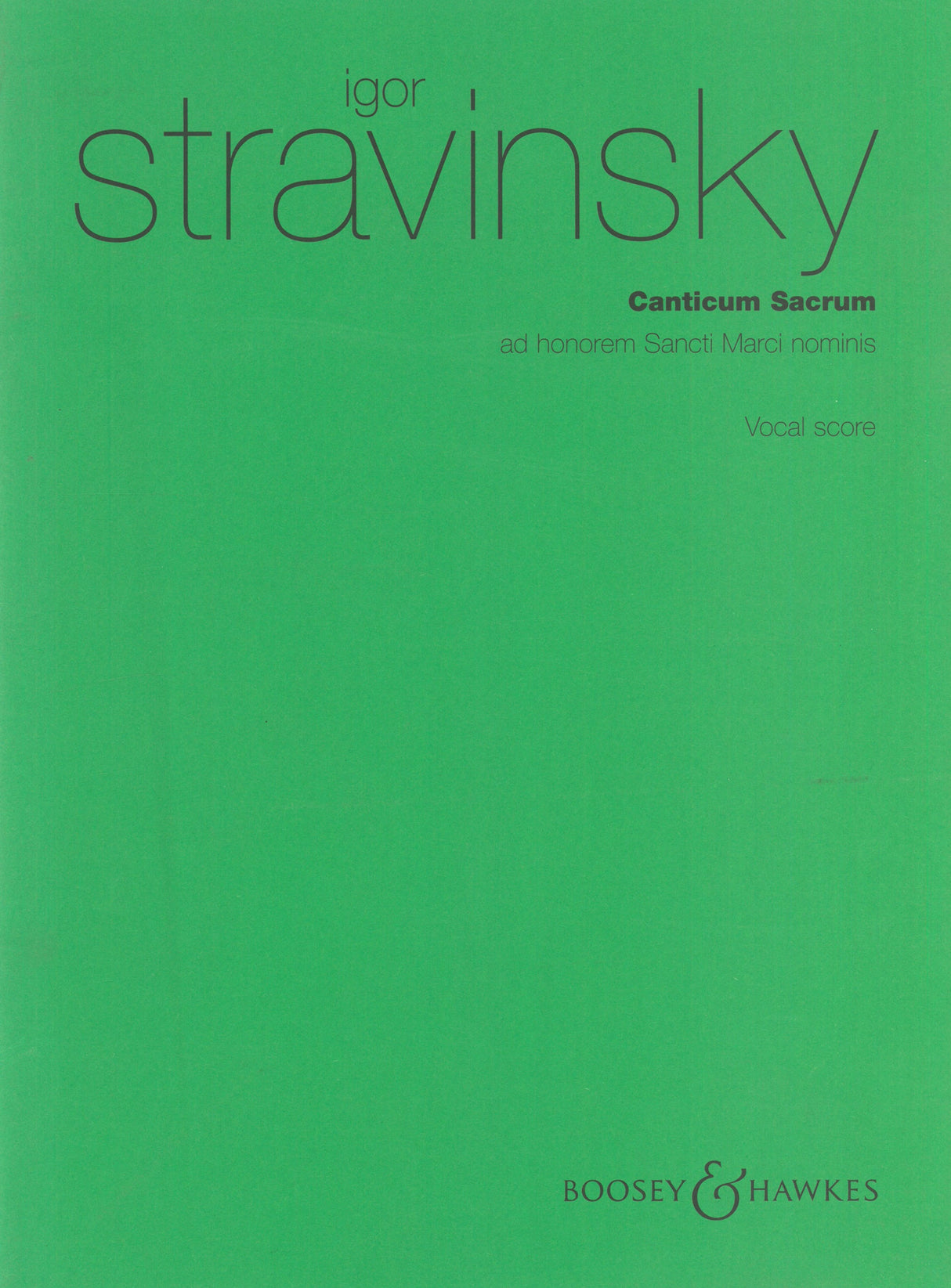 Stravinsky: Canticum Sacrum