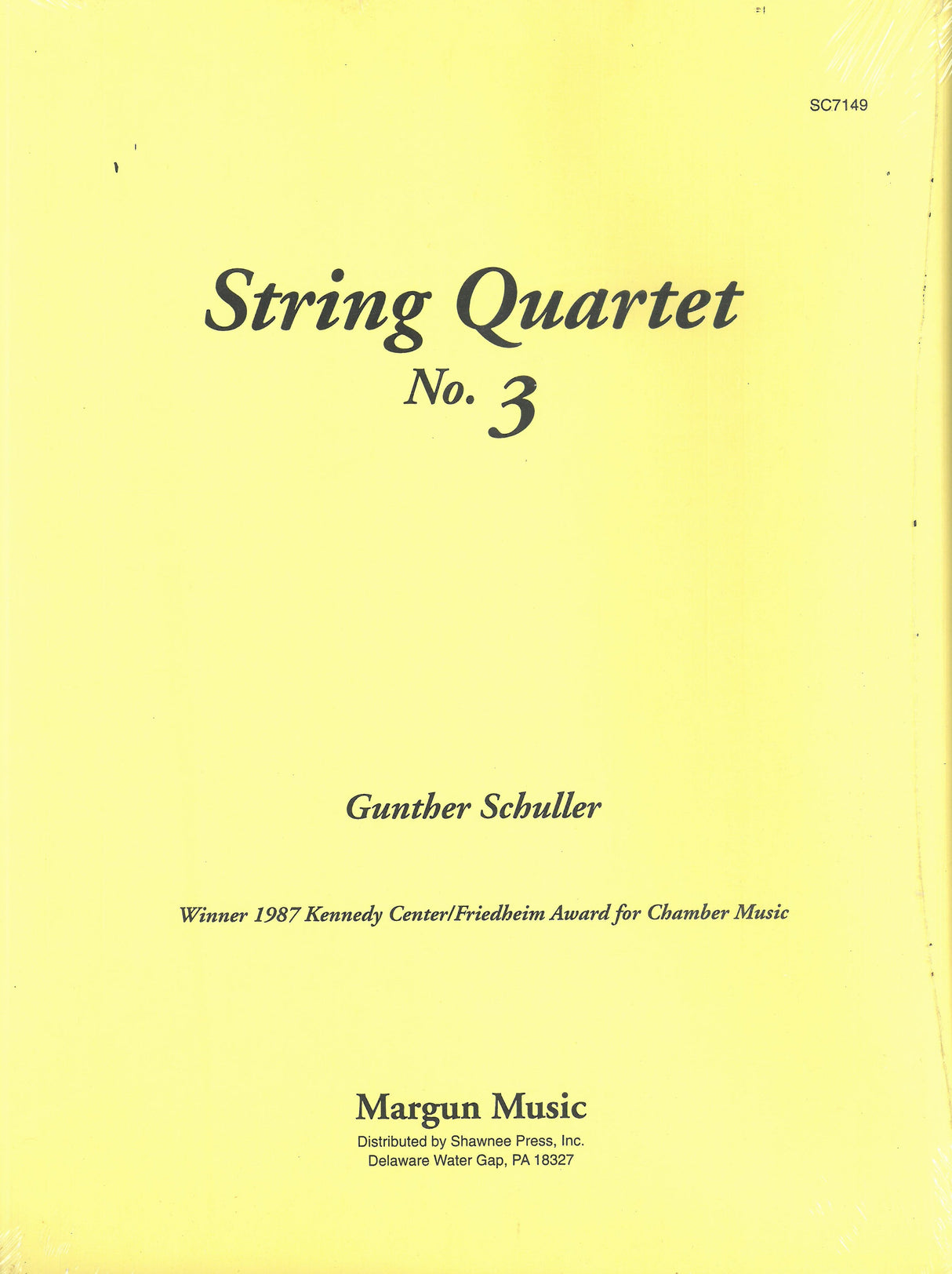 Schuller: String Quartet No. 3