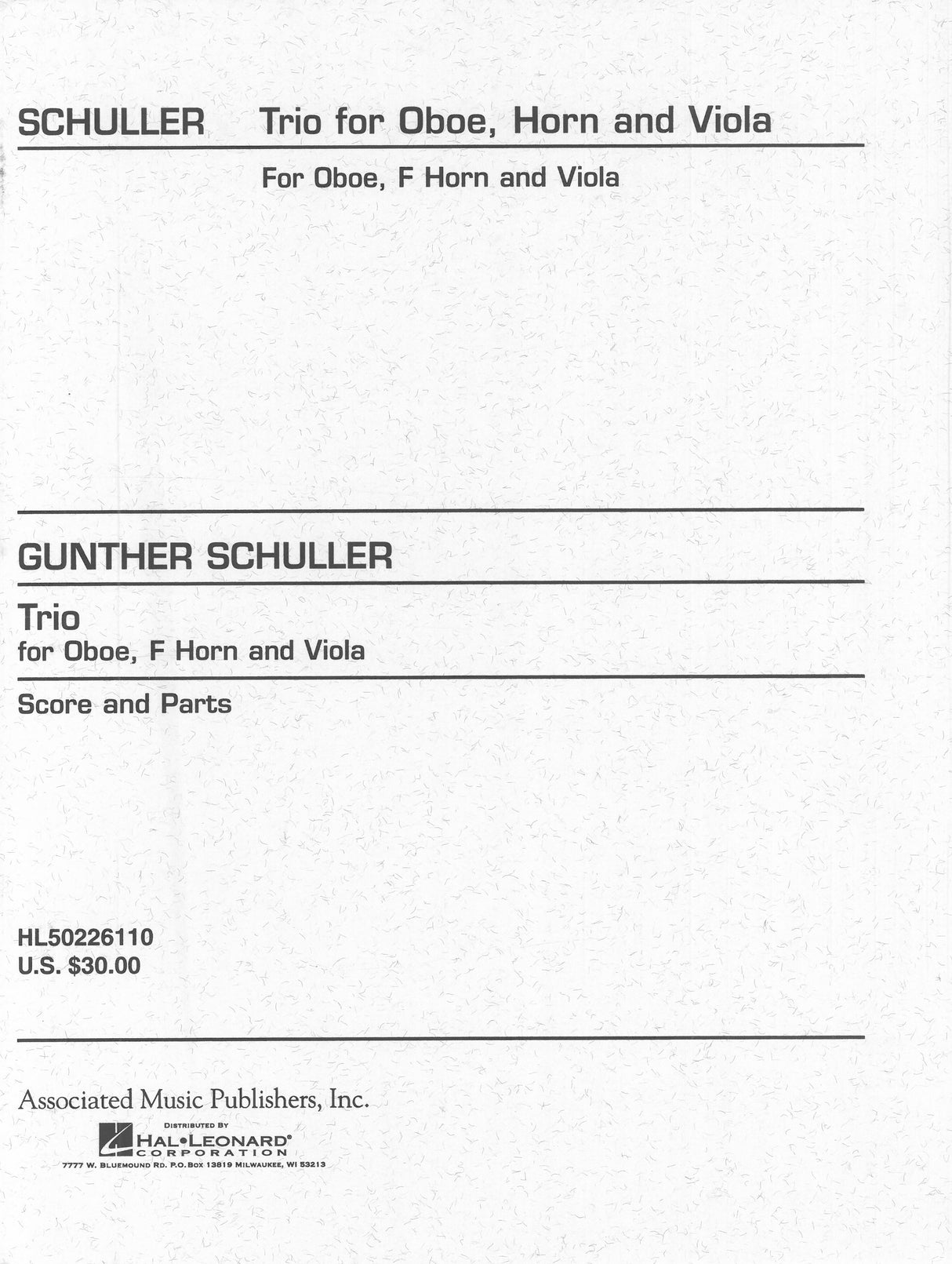 Schuller: Trio