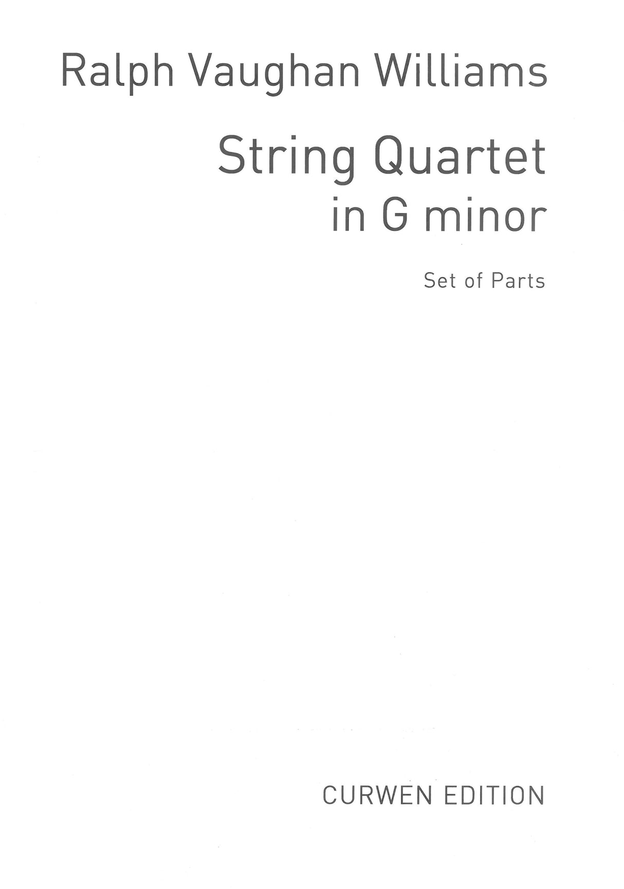 Williams: String Quartet in G Minor