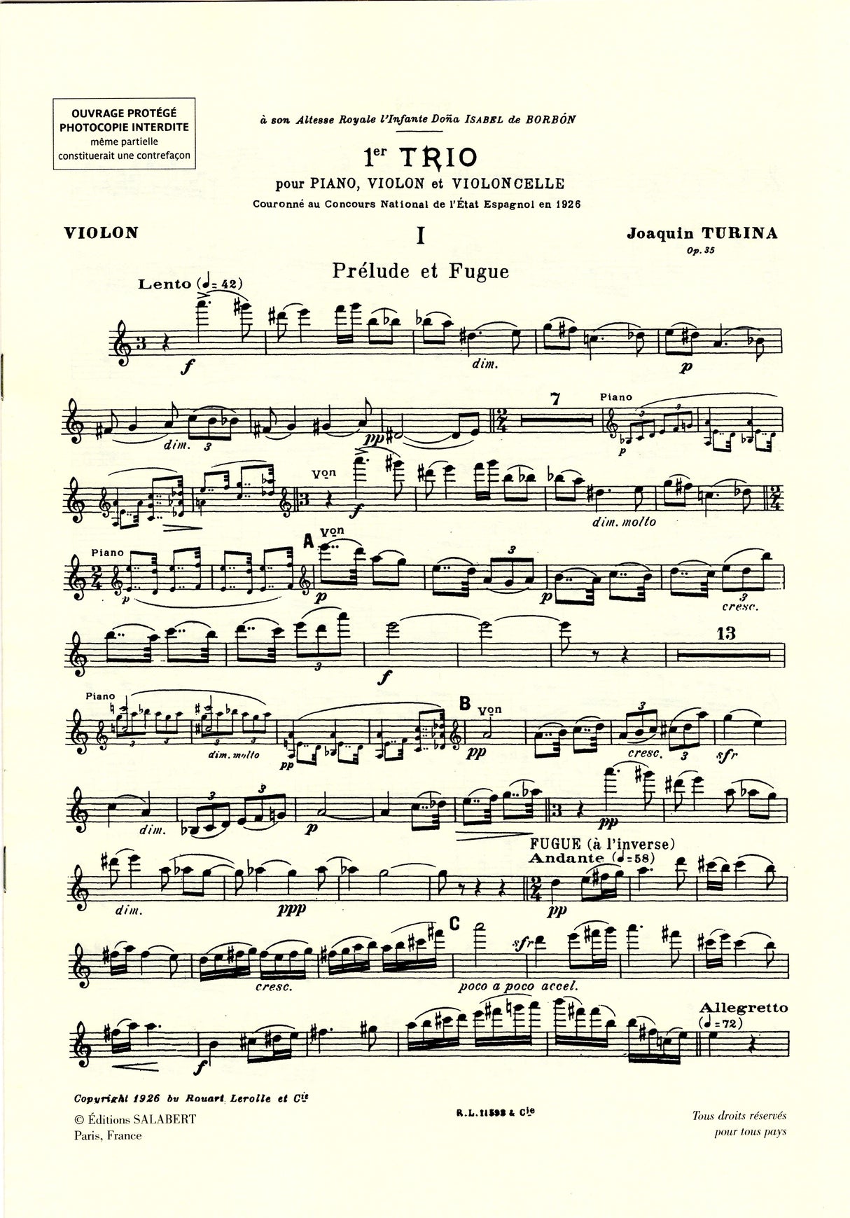 Turina: Piano Trio No. 1, Op. 35