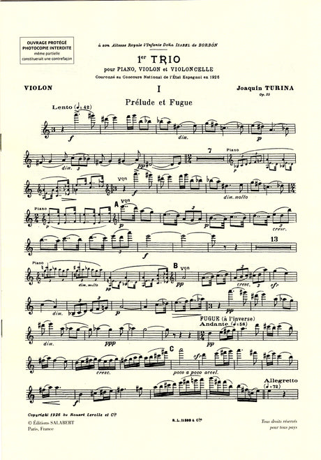 Turina: Piano Trio No. 1, Op. 35