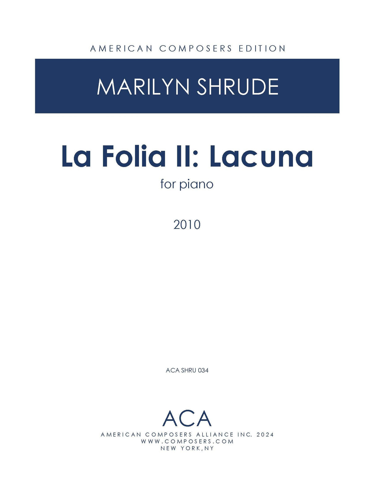 Shrude: La Folia II: Lacuna