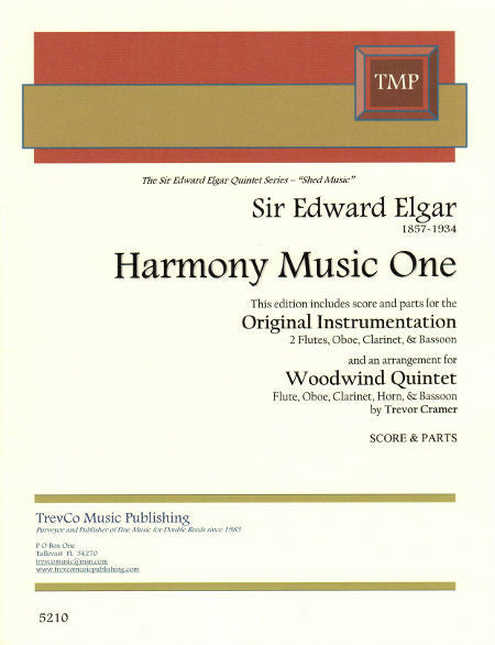 Elgar: Harmony Music, Op. 6, No. 2 - Volume 1 (Original Instruments & arr. for Wind Quintet)