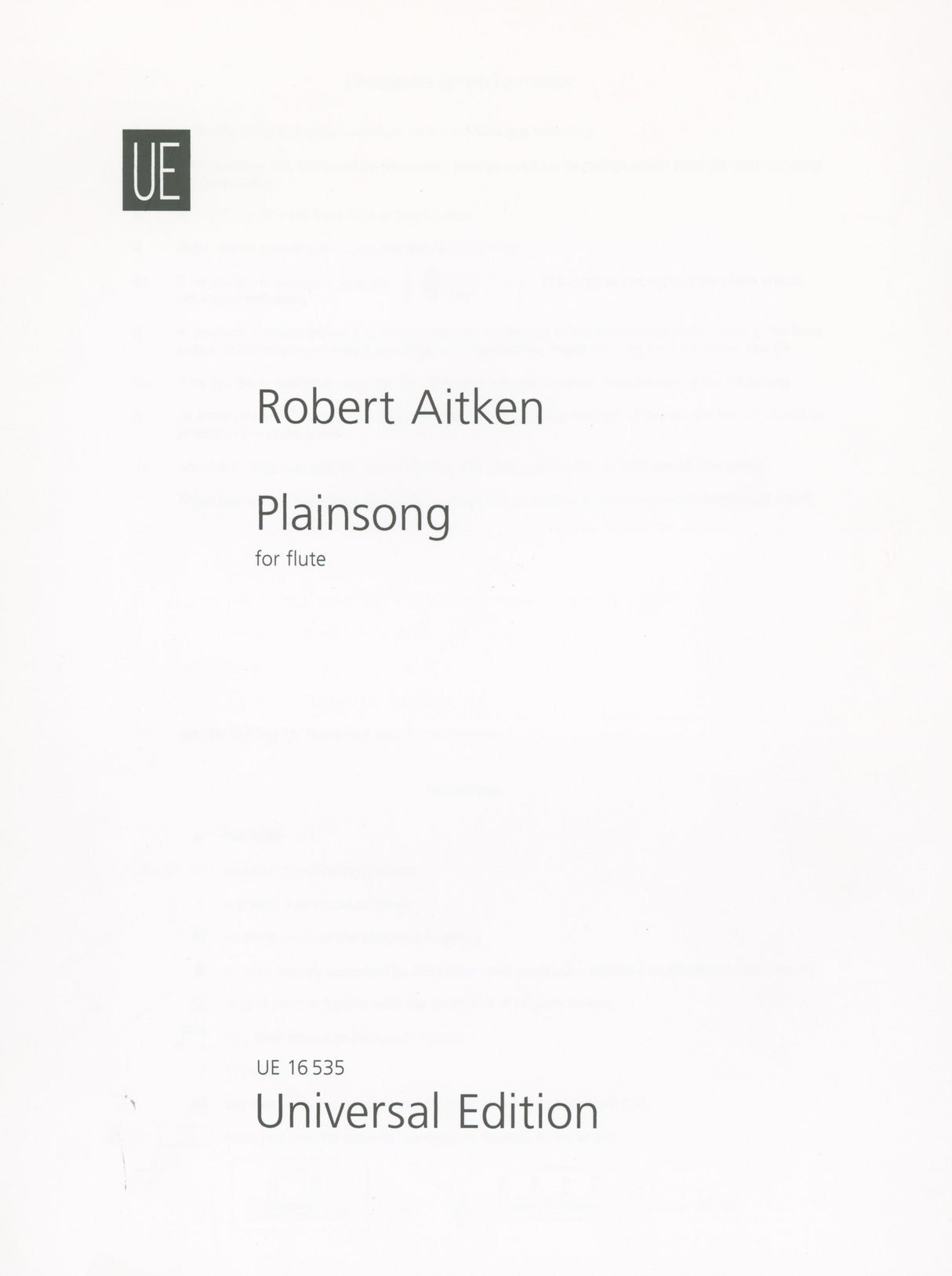 Aitken: Plainsong