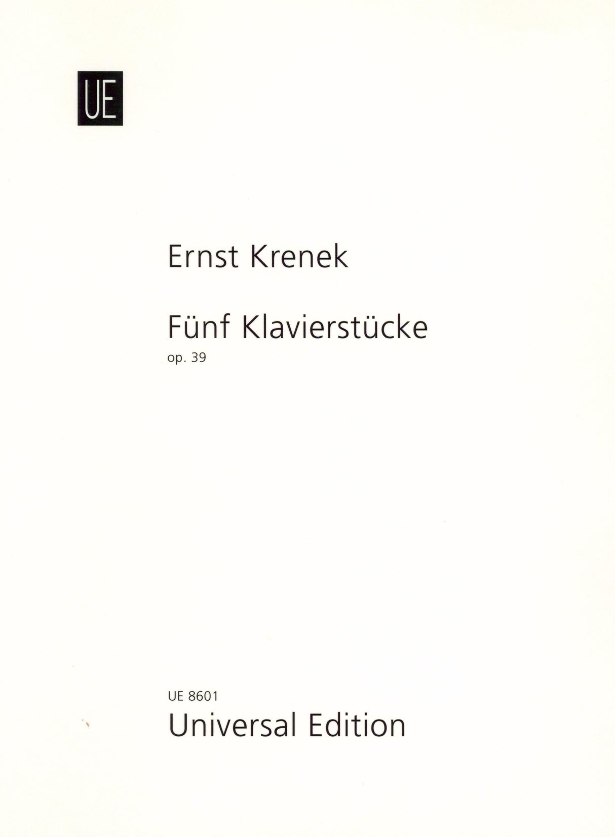 Krenek: 5 Piano Pieces, Op. 39