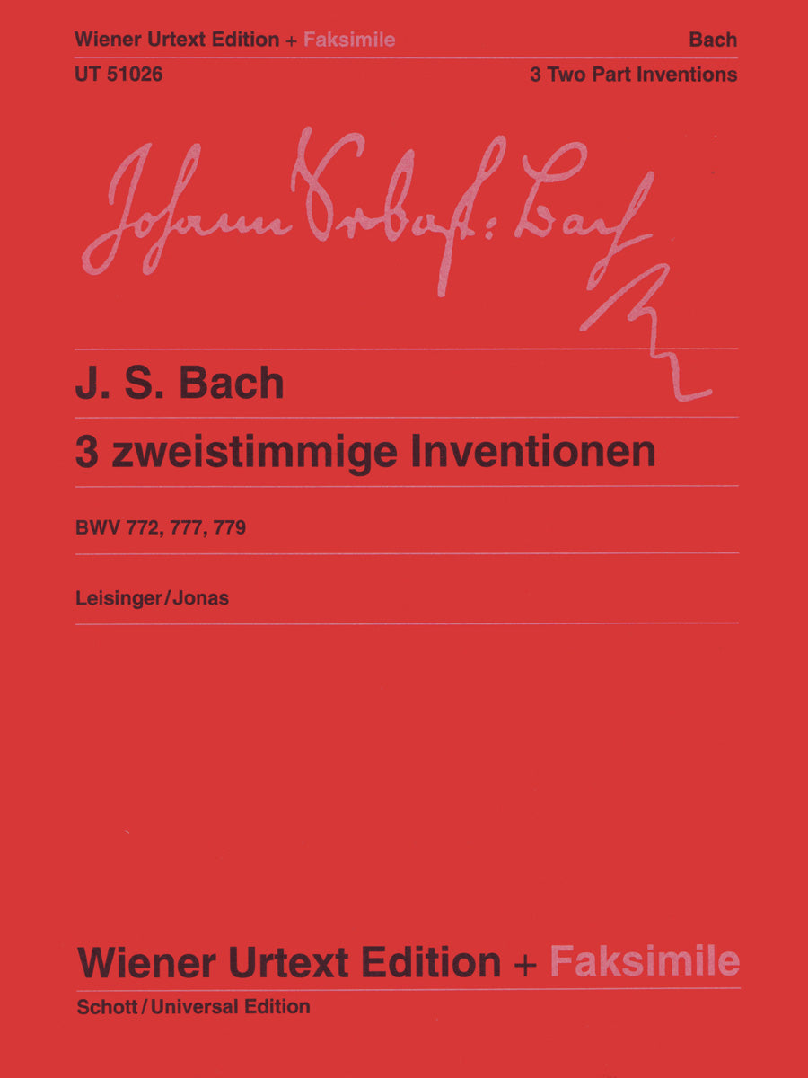 Bach: 3 Two-Part Inventions, BWV 772, 777, 779