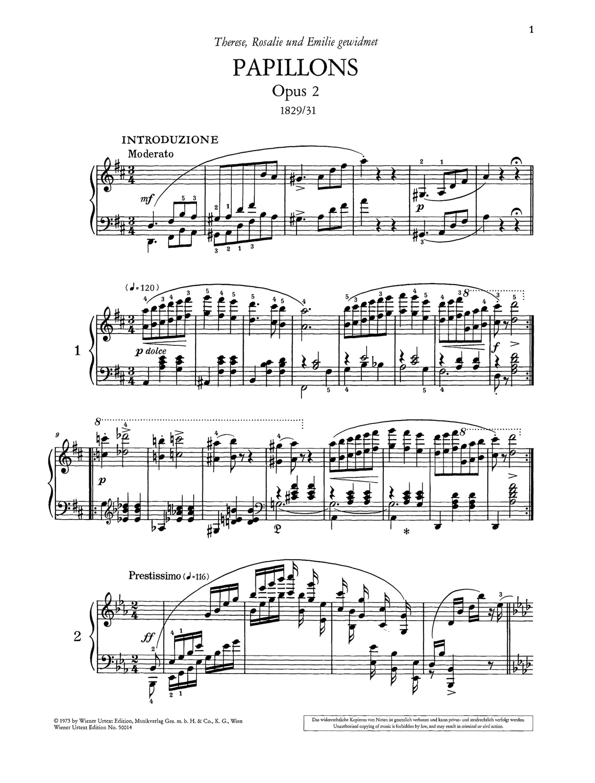 Schumann: Papillons, Op. 2