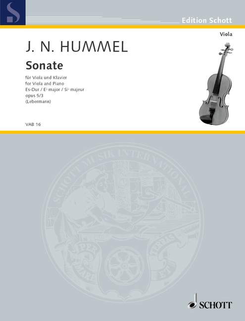 Hummel: Viola Sonata in E-flat Major, Op. 5, No. 3