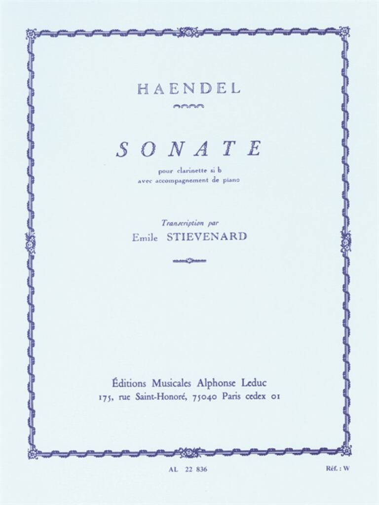 Handel: Sonata (transc. for clarinet & piano)