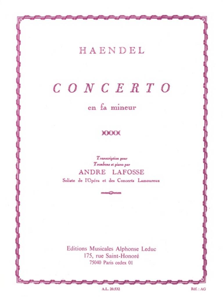 Handel: Concerto in F Minor, HWV 287 (arr. for trombone)