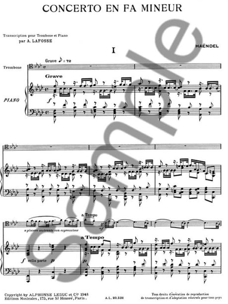 Handel: Concerto in F Minor, HWV 287 (arr. for trombone)