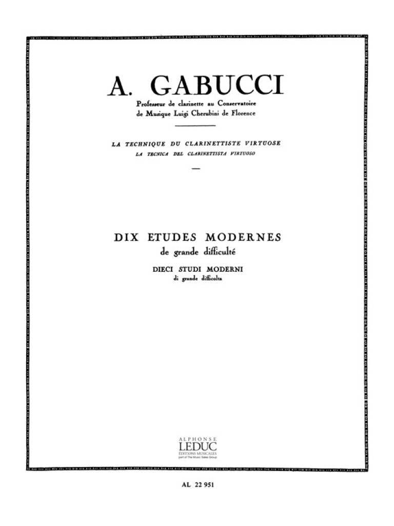 Gabucci: 10 Etudes modernes de grande difficulte