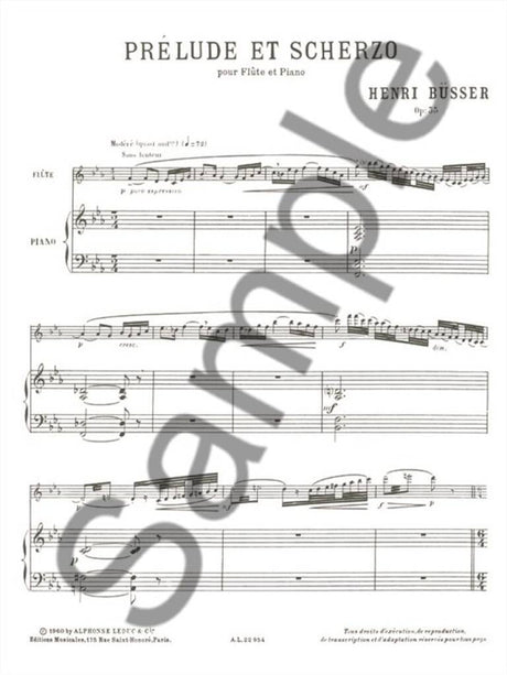 Busser: Prélude and Scherzo, Op. 35