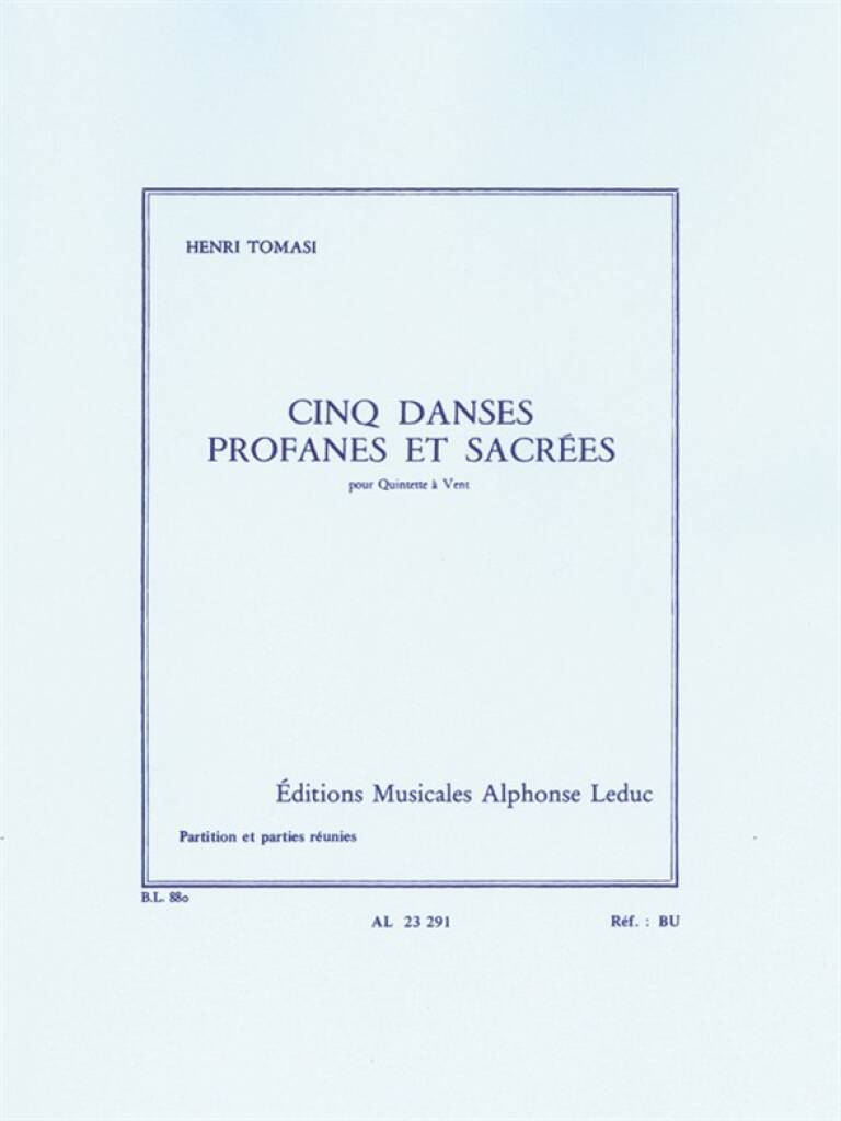 Tomasi: 5 Danses Profanes et Sacrées (Version for Wind Quintet)