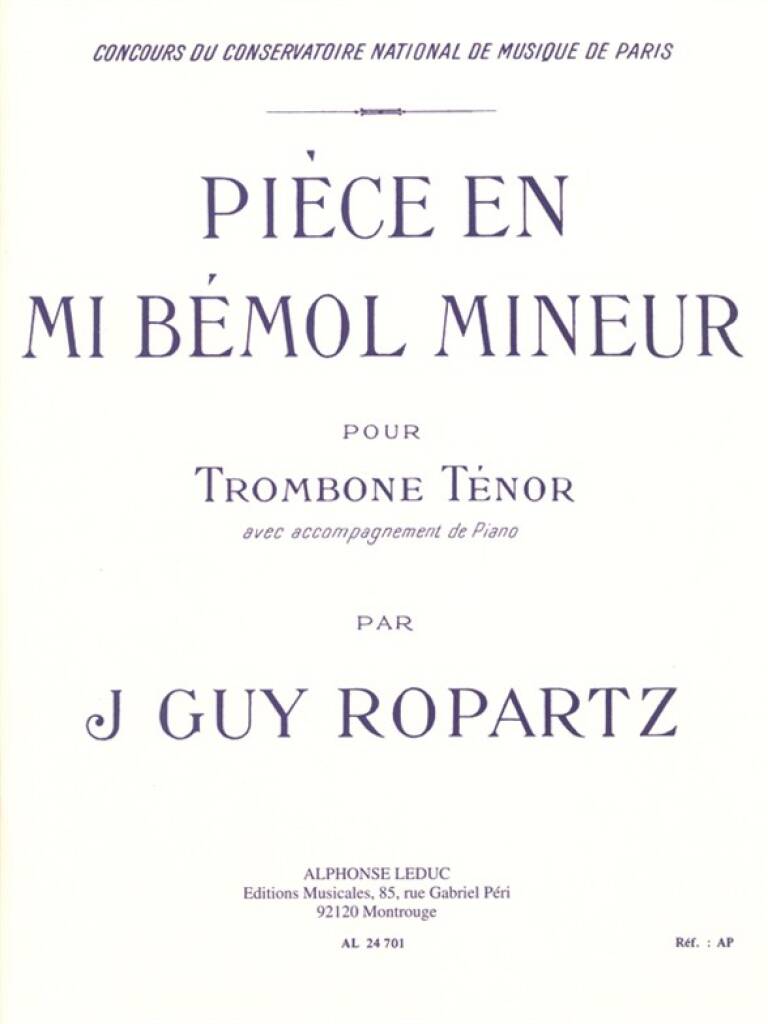 Ropartz: Piece in E-flat Minor