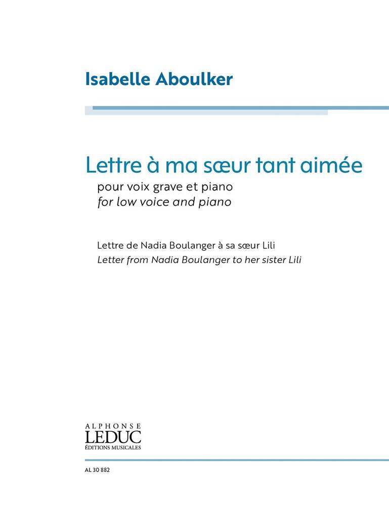 Aboulker: Lettre à ma soeur tant aimée