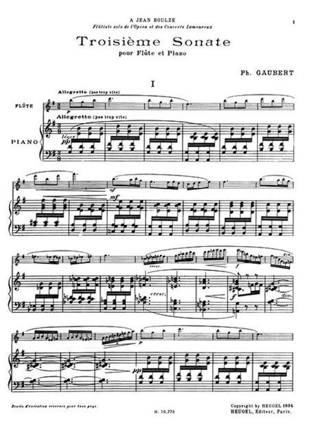 Gaubert: Flute Sonata No. 3