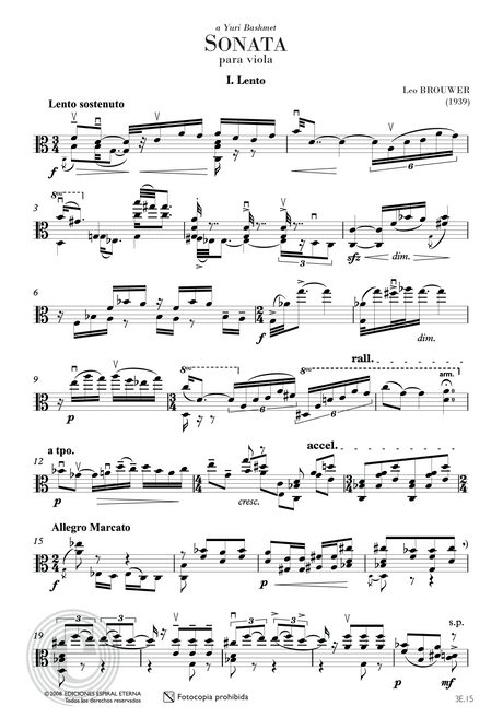 Brouwer: Sonata for Solo Viola