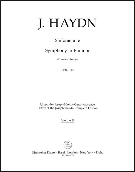 Haydn: Symphony in E Minor, Hob. I:44