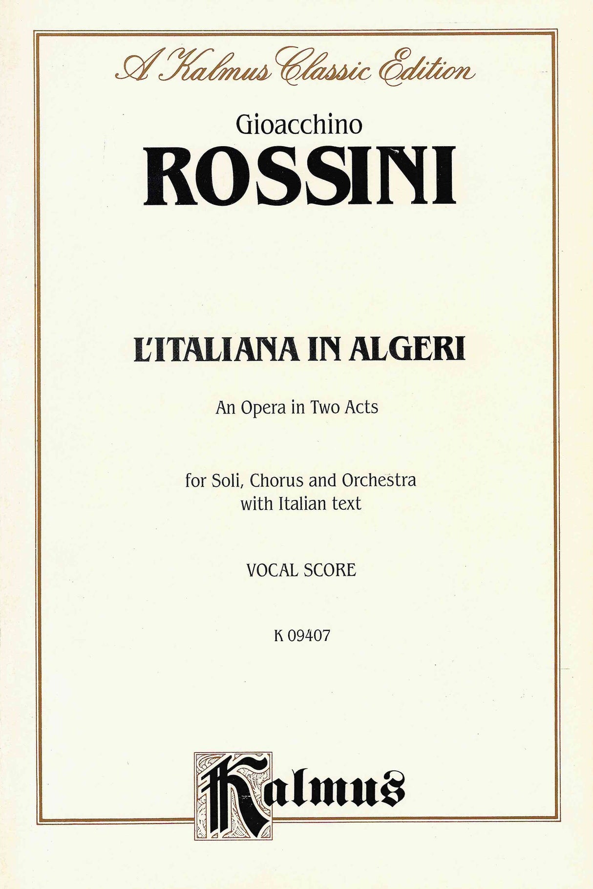 Rossini: L'Italiana in Algieri