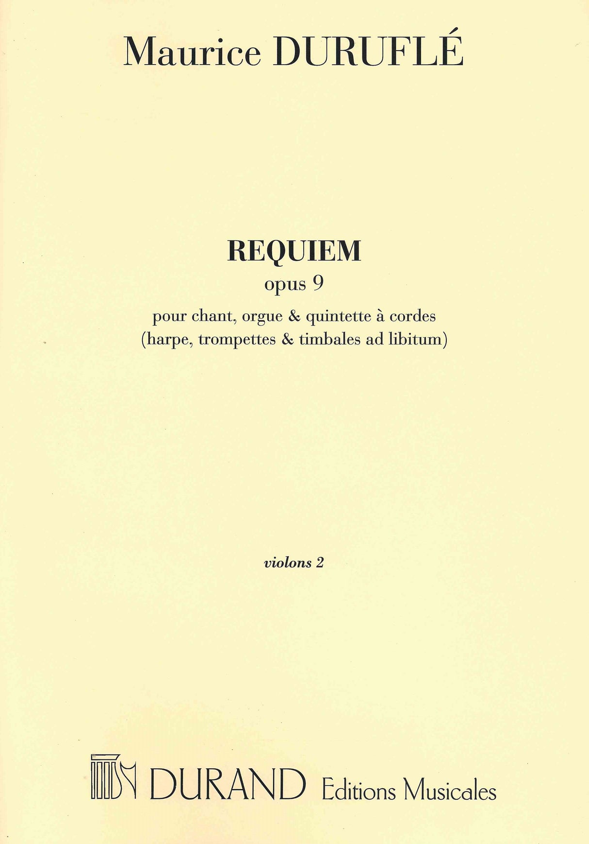 Duruflé: Requiem, Op. 9 - Reduced Orchestration