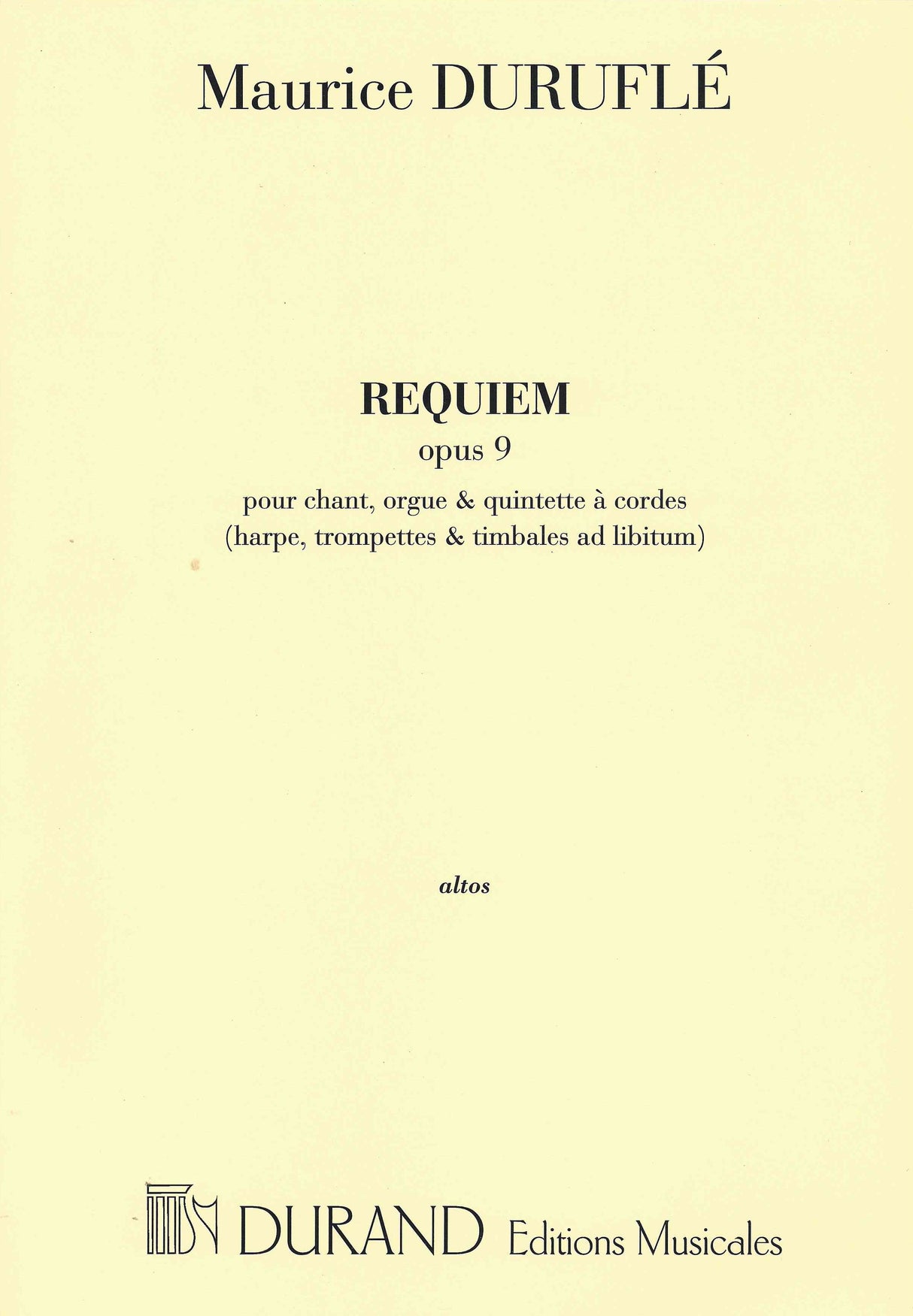 Duruflé: Requiem, Op. 9 - Reduced Orchestration