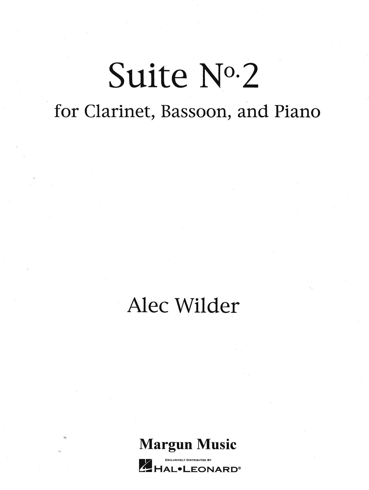 Wilder: Suite No. 2 for Clarinet, Bassoon and Piano