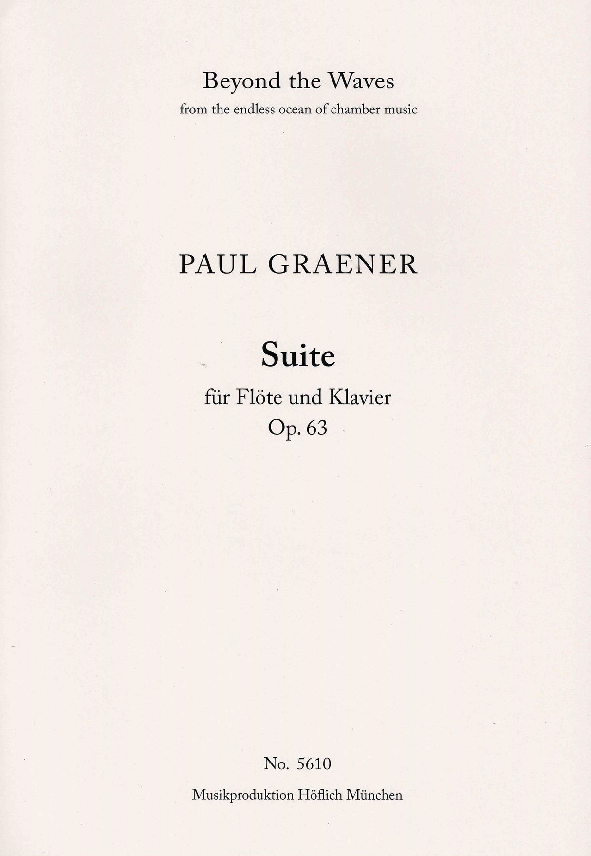 Graener: Suite for Flute and Piano, Op. 63