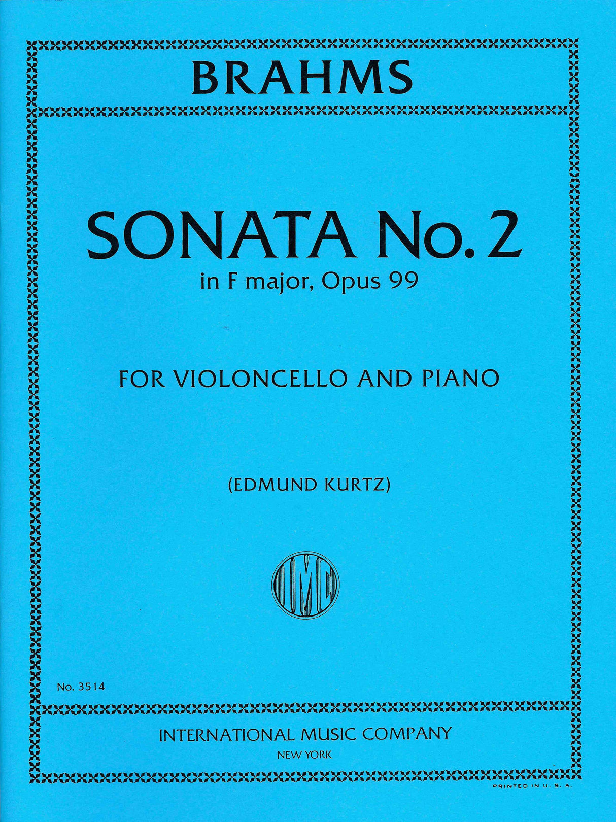 Brahms: Cello Sonata No. 2 in F Major, Op. 99