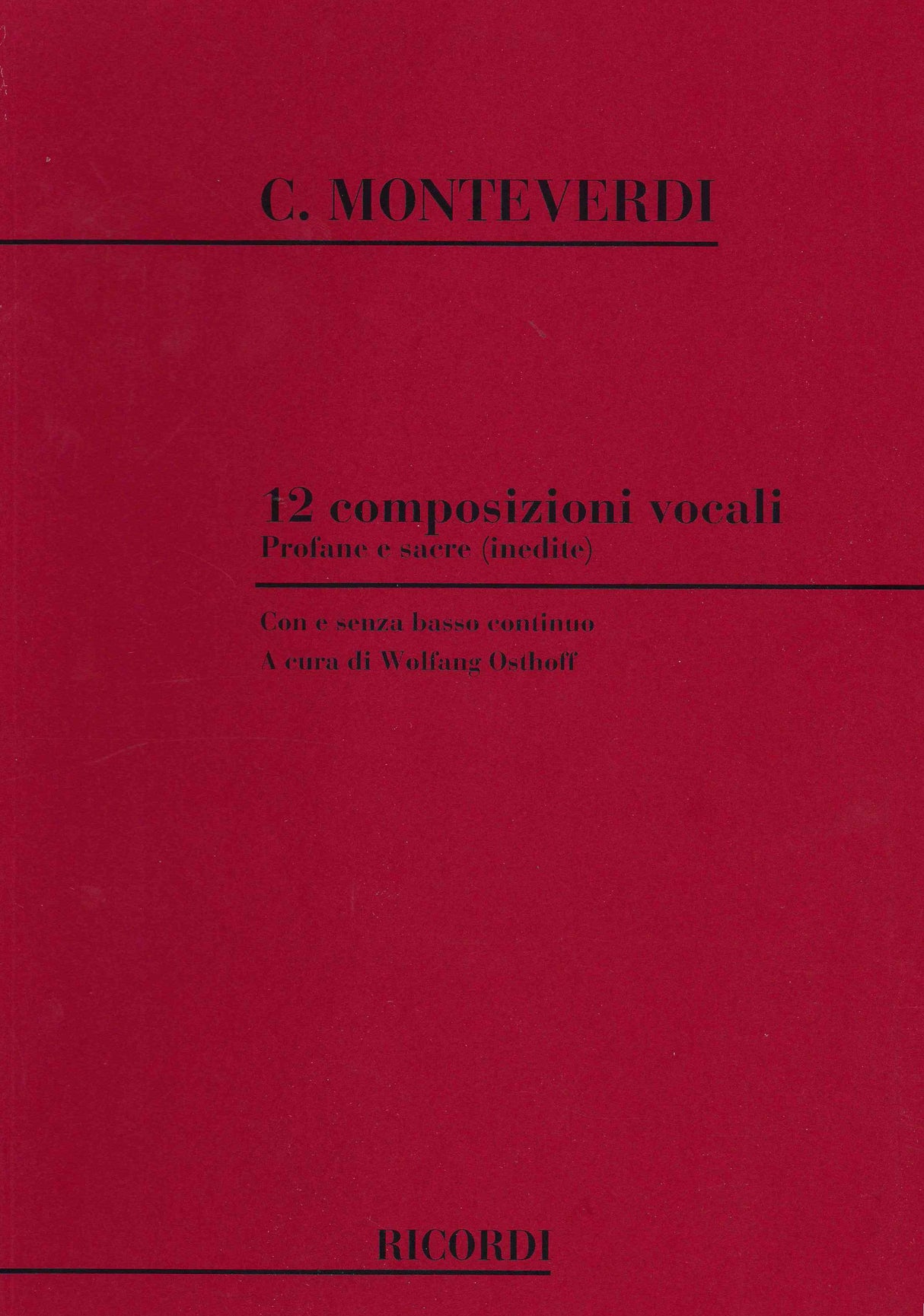 Monteverdi: 12 composizioni vocali