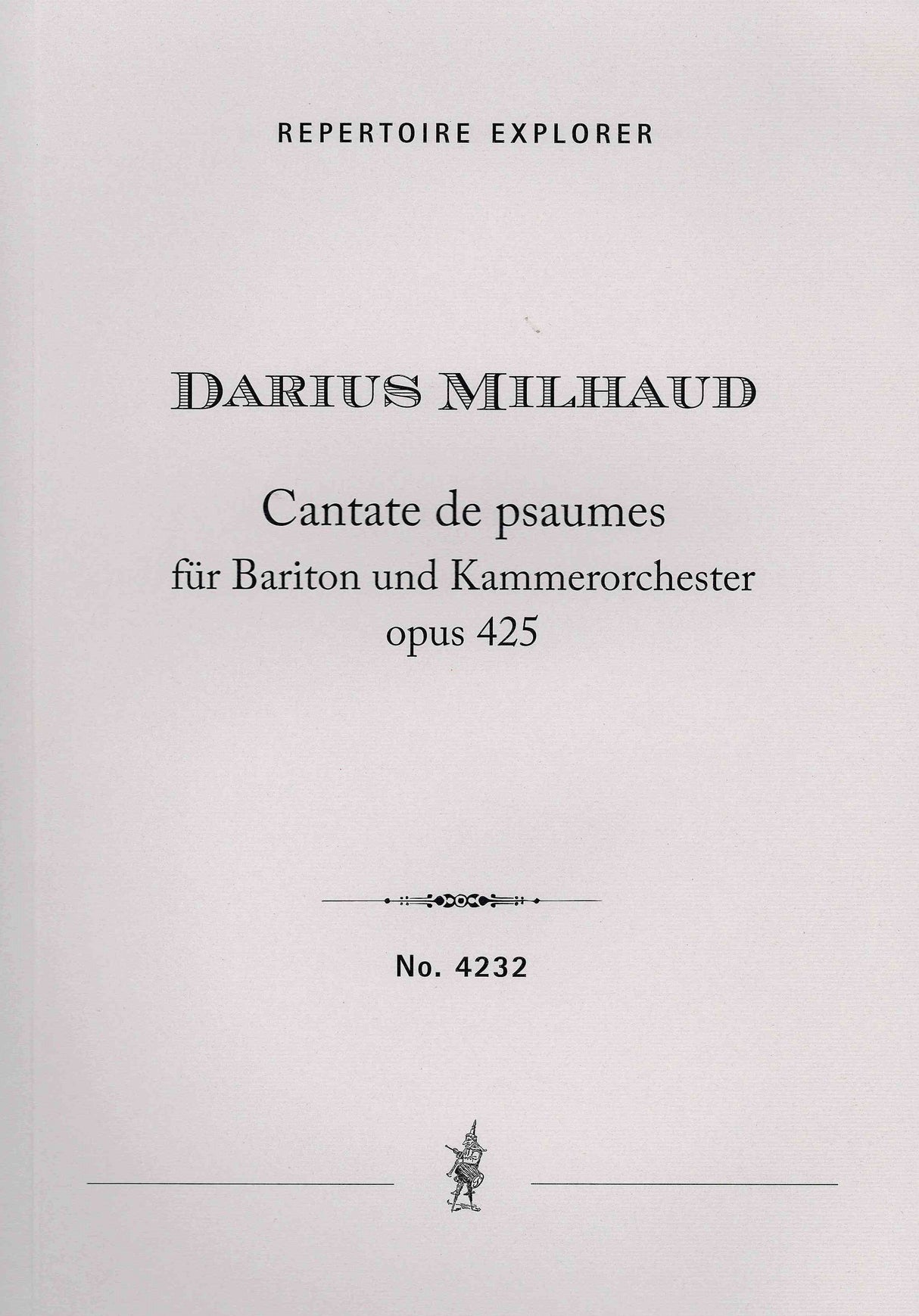 Milhaud: Cantate de psaumes, Op. 425