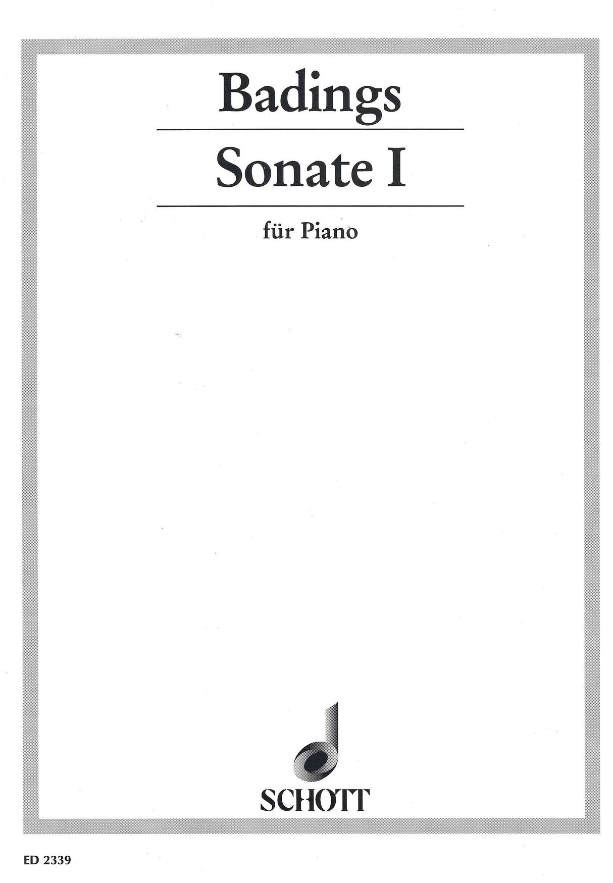 Badings: Piano Sonata No. 1