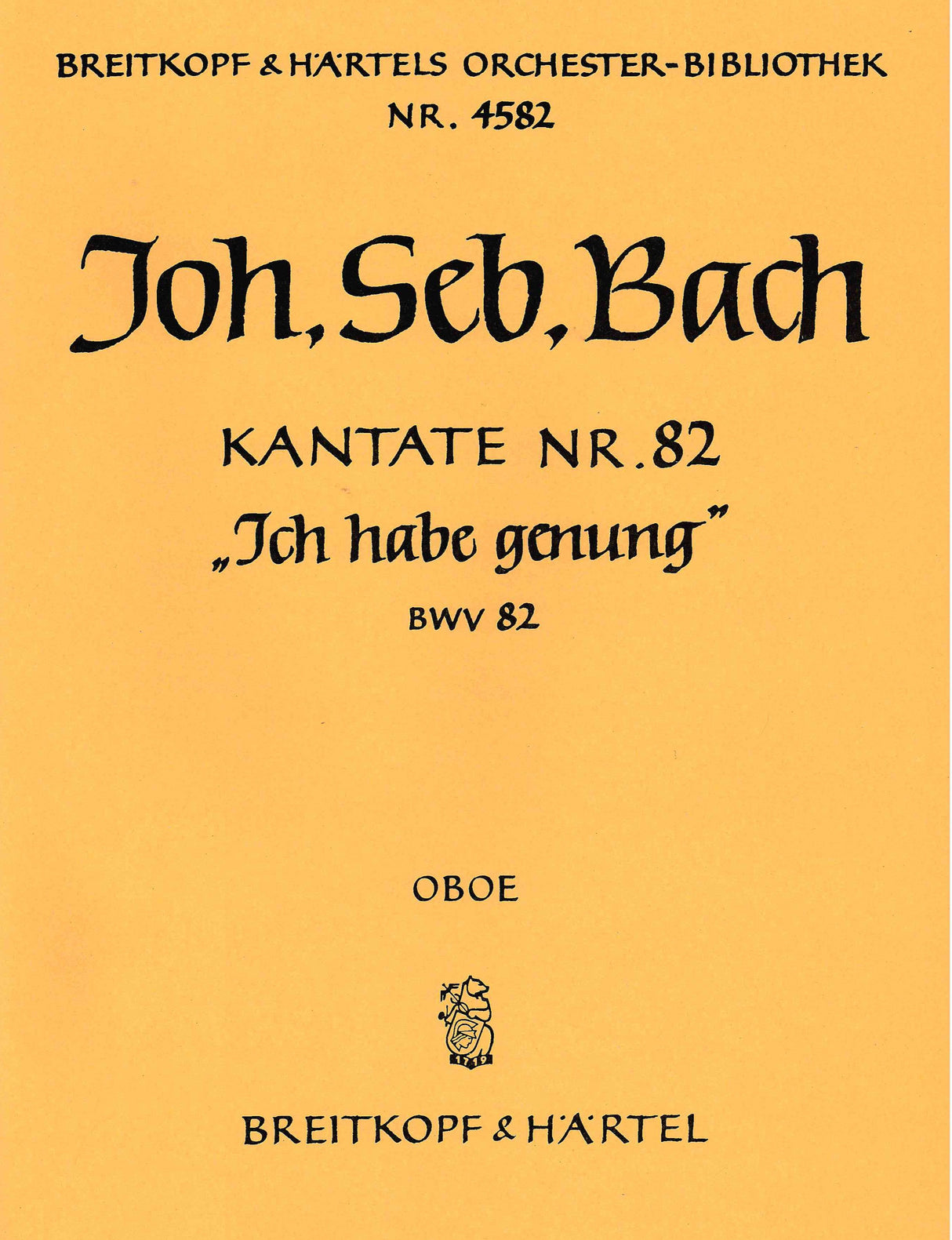 Bach: Ich habe genug, BWV 82 (version for Bass)