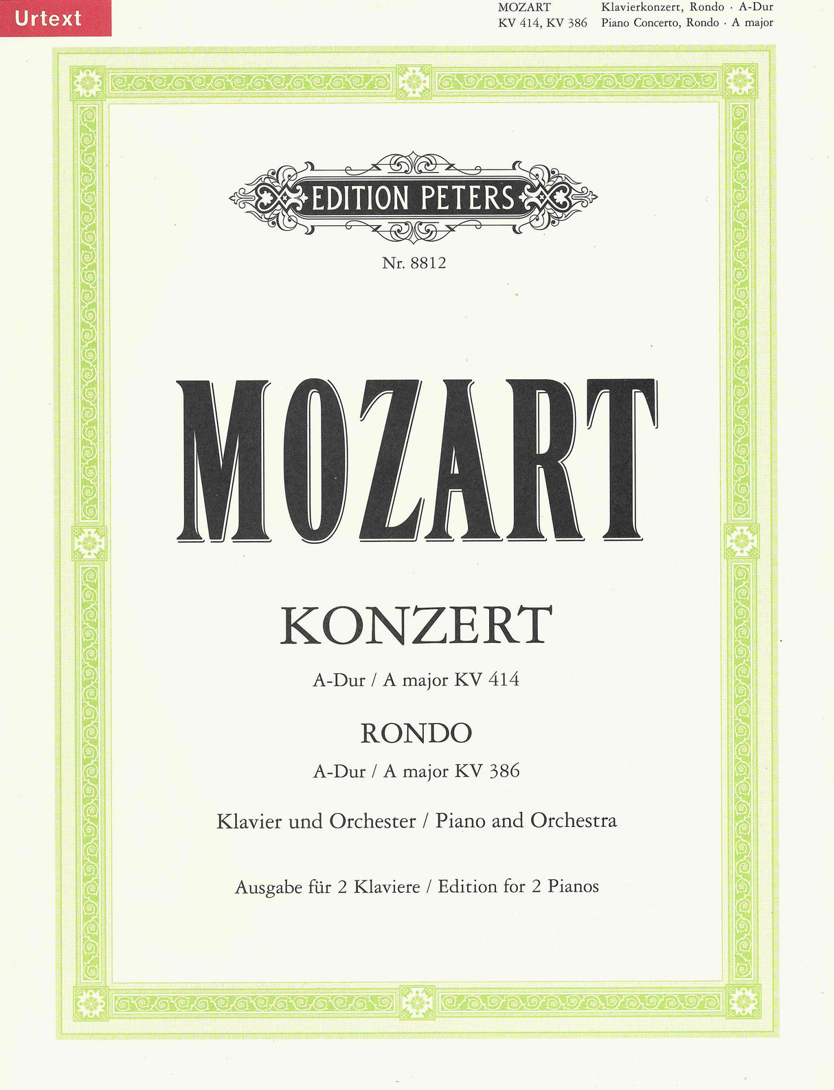 Mozart: Piano Concerto No. 12 in A Major, K. 414 & Concert Rondo in A Major, K. 386