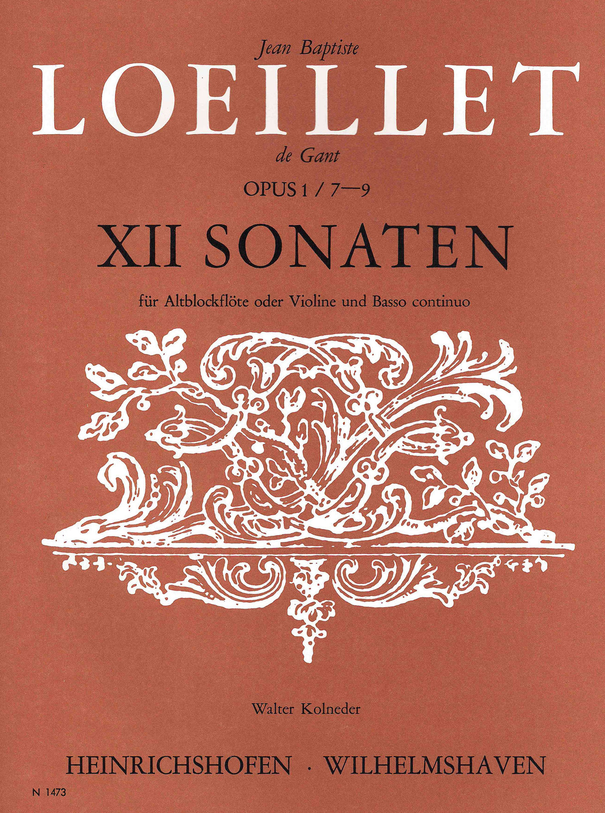 Loeillet: Recorder Sonatas, Op. 1 - Volume 3 (Nos. 7-9)