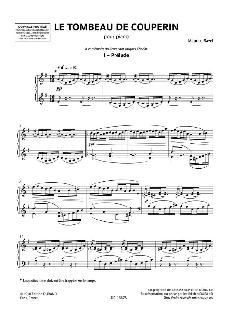 Ravel: Le tombeau de Couperin (Version for Piano)