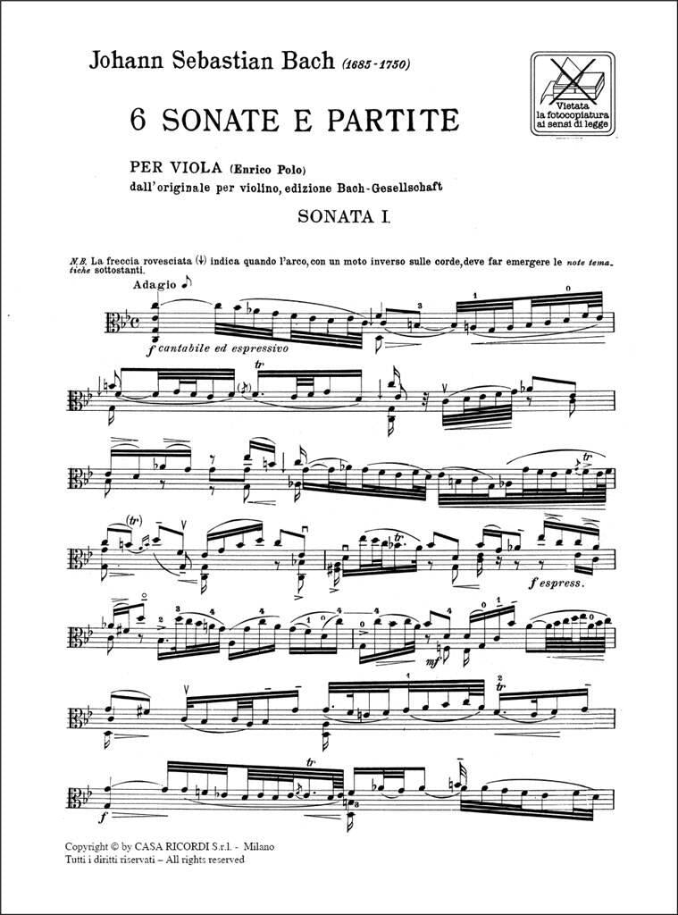 Bach: 6 Sonatas and Partitas (transc. for viola)