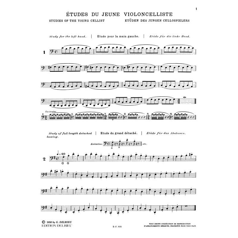 Feuillard: 60 Etudes for the Young Cellist