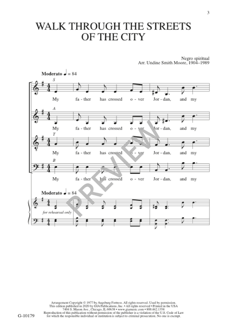 Walk through the Streets of the City (arr. for SATB)