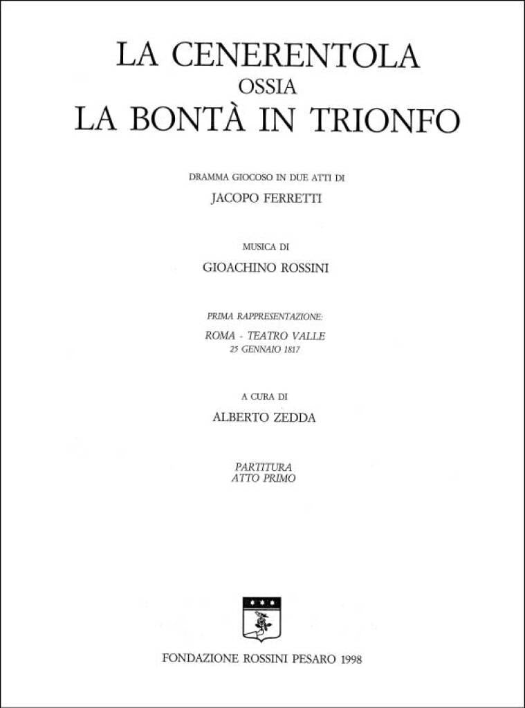 Rossini: La Cenerentola, ossia La bontà in trionfo